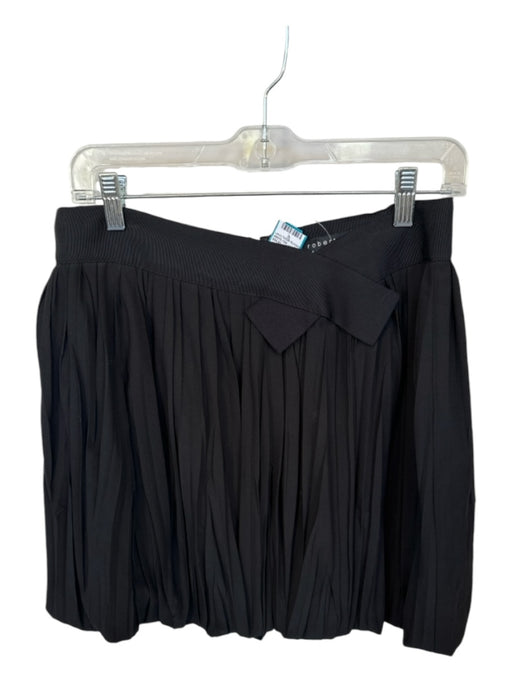 Robert Rodriguez Size 6 Black Polyester Blend Pleated Bubble Hem Mini Skirt Black / 6