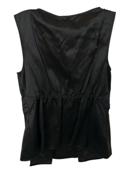 Leon Max Size S Black Silk Blend Sleeveless Square Neck Top Black / S