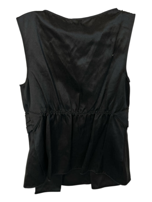 Leon Max Size S Black Silk Blend Sleeveless Square Neck Top Black / S