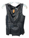 Leon Max Size S Black Silk Blend Sleeveless Square Neck Top Black / S
