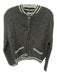 MNG Size M Black & White Acrylic Blend Long Sleeve Snap buttons Fuzzy Sweater Black & White / M