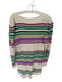 Free People Size S Purple & Green Cotton Blend Long Sleeve Striped V Neck Dress Purple & Green / S