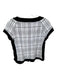 Joseph Ribhoff Size 6 White & Black Polyester Blend Short Sleeve Grid Top White & Black / 6