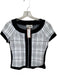 Joseph Ribhoff Size 6 White & Black Polyester Blend Short Sleeve Grid Top White & Black / 6