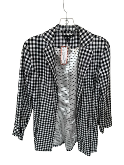 Tyler Boe Size 2 Black & White Cotton Long Sleeve Gingham Hook & Eye Jacket Black & White / 2