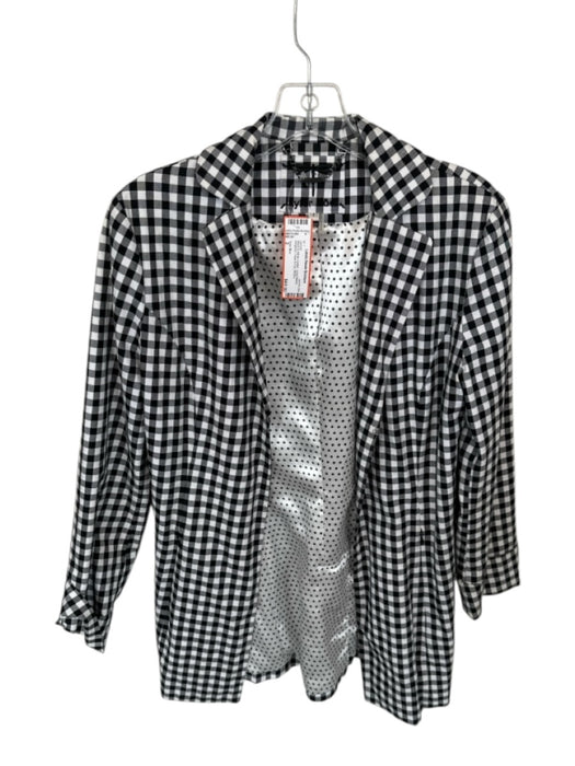 Tyler Boe Size 2 Black & White Cotton Long Sleeve Gingham Hook & Eye Jacket Black & White / 2
