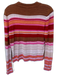 Free People Size M Brown & Pink Rayon Striped Long Sleeve Knit Top Brown & Pink / M