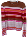 Free People Size M Brown & Pink Rayon Striped Long Sleeve Knit Top Brown & Pink / M