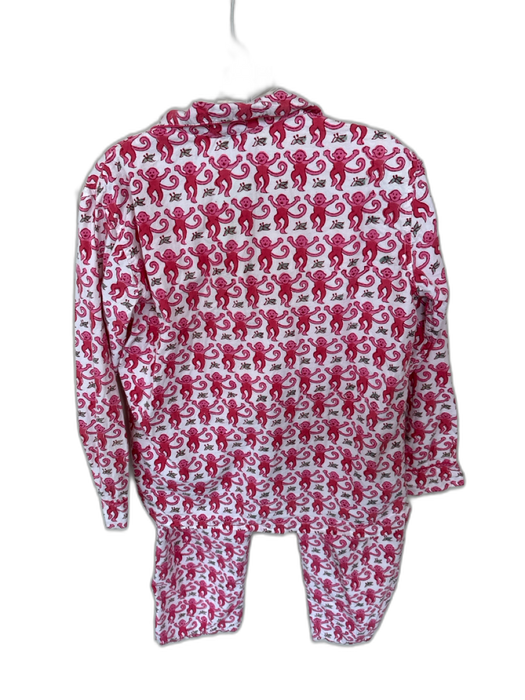 Roller Rabbit Size S Magenta & White Cotton Long Sleeve Monkeys Pants Pajamas Magenta & White / S