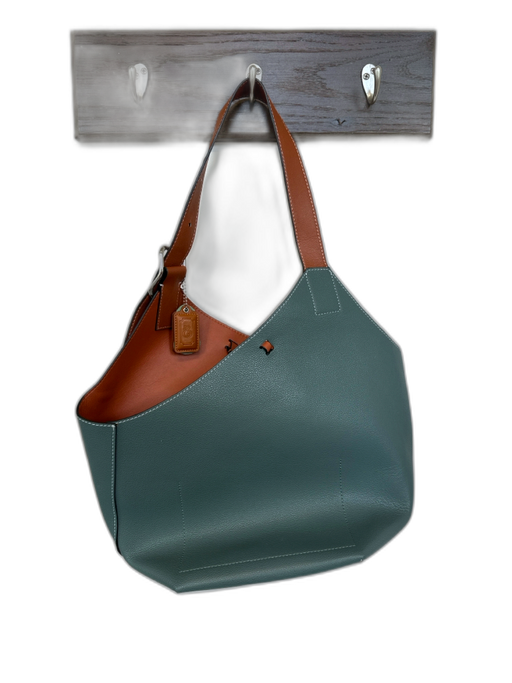 Gray & Brown Vegan Leather Shoulder Strap bucket Bag Gray & Brown / M
