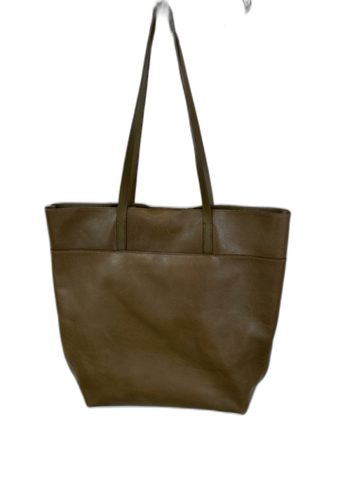Madewell Taupe Leather Top Handle Outer Pocket Tote Bag Taupe / M
