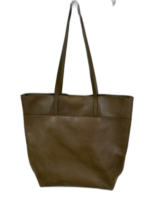 Madewell Taupe Leather Top Handle Outer Pocket Tote Bag Taupe / M