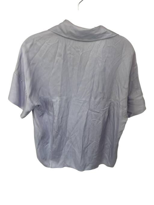 Vince Size XS Purple Silk Blend Button Collar Short Sleeve Top Purple / XS