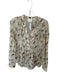 Maeve Size 8 Multi Cotton Button Bird Panel Detail Sheer Top Multi / 8