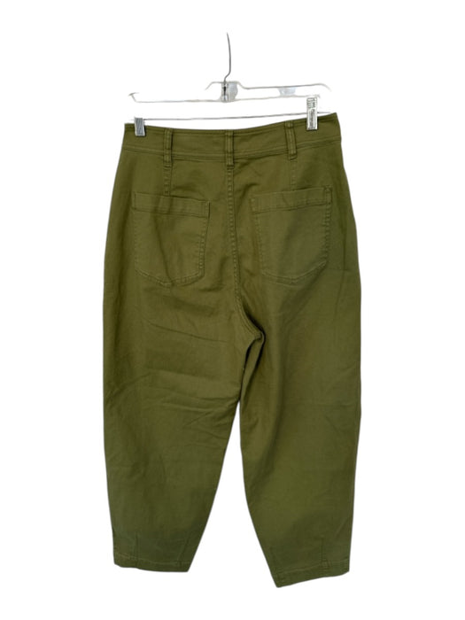 Madewell Size 6 Olive Cotton Blend Wide Leg Buttons Barrel Pants Olive / 6