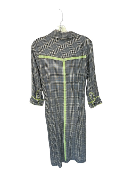 Le Superbe Size S Multi Plaid viscose blend Maxi Buttons Long Sleeve Dress Multi / S