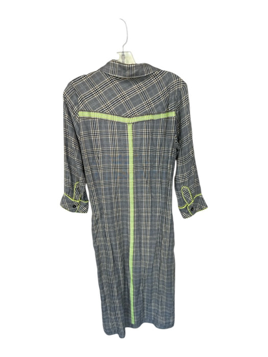 Le Superbe Size S Multi Plaid viscose blend Maxi Buttons Long Sleeve Dress Multi / S