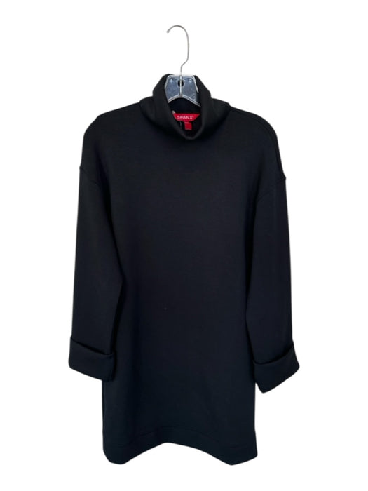 Spanx Size S Black Tencel Turtle Neck Mini Long Sleeve Cuffed Dress Black / S
