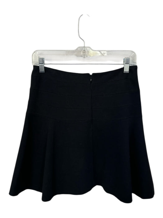 Diane Von Furstenberg Size 4 Black Viscose Pleated Zipper Mini Skirt Black / 4