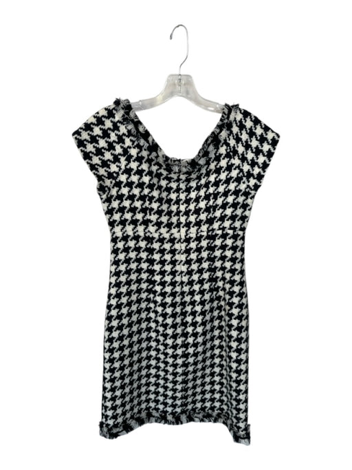 Muse Size 4 Black & White Tweed Knit Sweetheart Midi Back Zip Dress Black & White / 4