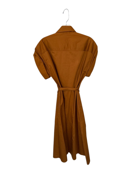 Zara Size S Harvest Gold Clasp up Maxi Collar Belt Dress Harvest Gold / S
