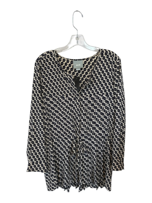 Maeve Size S Black & Tan Brown Polyester Tie & Elastic Waist Long sleeve top Top Black & Tan Brown / S
