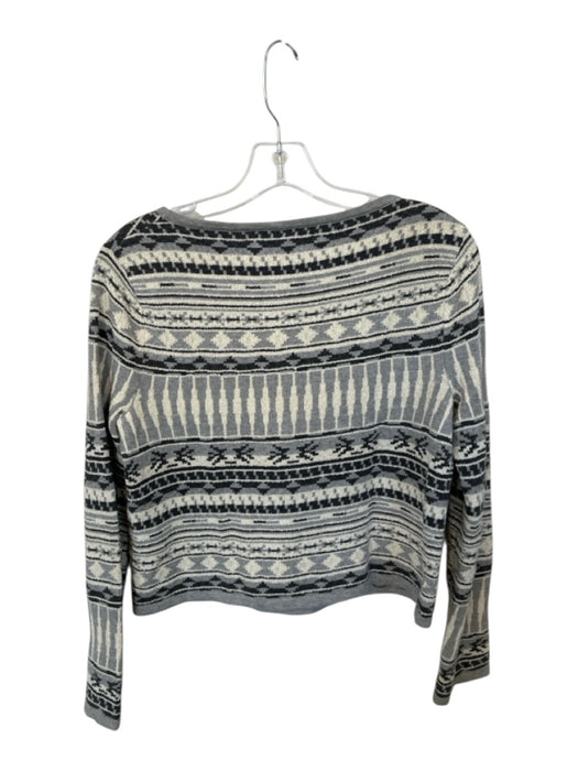 Rag & Bone Size XS Gray & White Cotton Scoop Neck Terry Cloth detail Knit Top Gray & White / XS