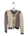 Simona Barbieri Size S Burgundy & Tan Wool & Acrylic Fabric Block Mesh Panel Top Burgundy & Tan / S