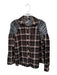 Free People Size XS Brown & Black Cotton Flannel Button Up Knit Detail Top Brown & Black / XS