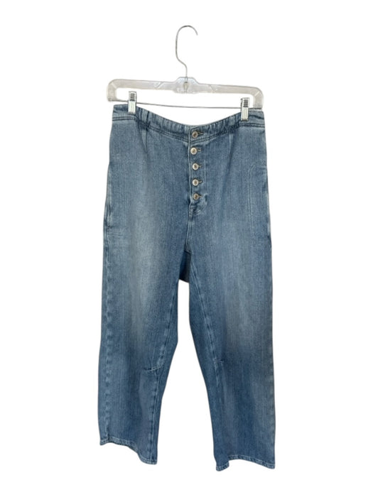 We The Free Size 28 Light Wash Denim Cotton High Waist Barrell Leg Jeans Light Wash Denim / 28