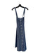 Madewell Size 8 Blue Cotton Button Front Pockets Criss Cross Back Dress Blue / 8