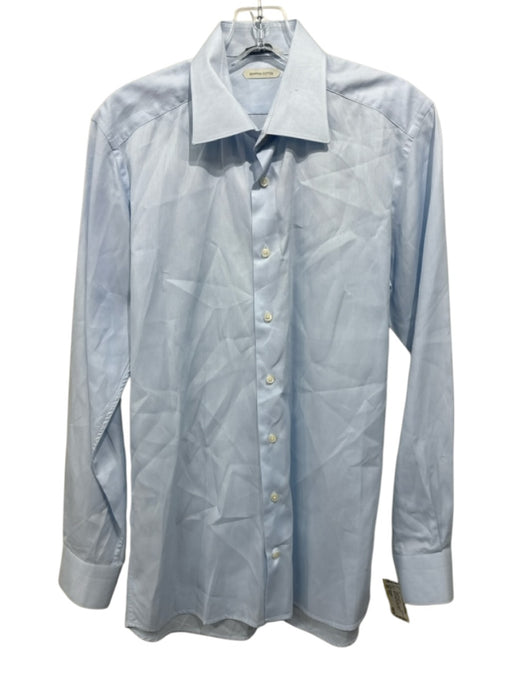Suitsupply Size 15.5 Light blue Cotton Solid Button Up Men's Long Sleeve Shirt Light blue / 15.5