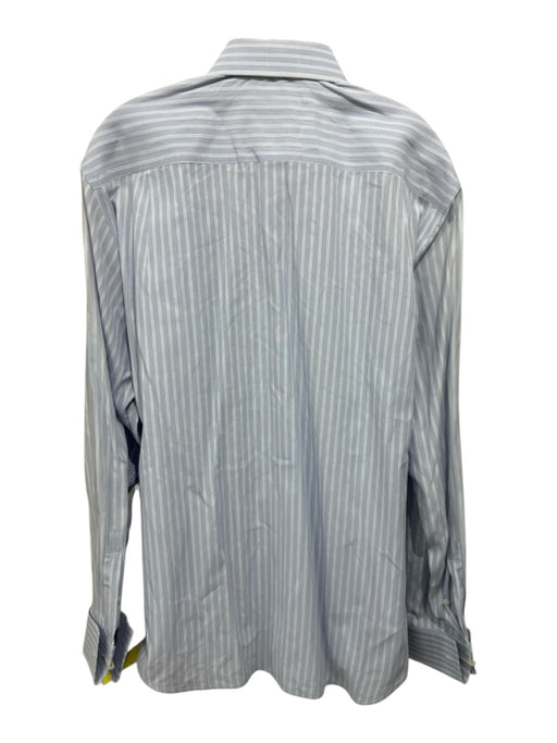 Canali Size 16.5 Blue & White Cotton Striped French Cuff Men's Long Sleeve Shirt Blue & White / 16.5
