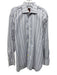 Robert Talbott Size L Purple & White Cotton Striped Button Up Long Sleeve Shirt Purple & White / L