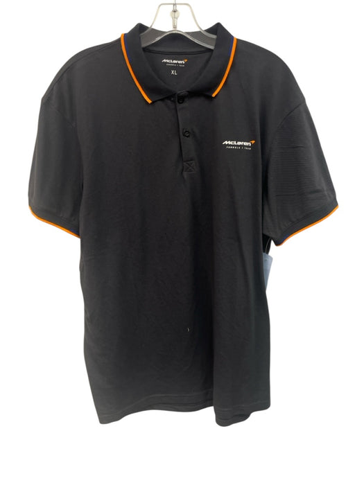 McLaren Size XL Gray & Yellow Cotton Solid Polo Men's Short Sleeve Gray & Yellow / XL