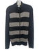 Armani Size Est L Navy & Gray Wool Striped Zipper Men's Sweater Navy & Gray / Est L