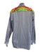 Versace Size 40 Blue & White Cotton Striped Shoulder Detail Long Sleeve Shirt Blue & White / 40