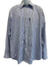 Versace Size 40 Blue & White Cotton Striped Shoulder Detail Long Sleeve Shirt Blue & White / 40