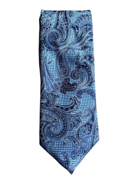 Canali Blue Silk Paisley Men's Tie Blue
