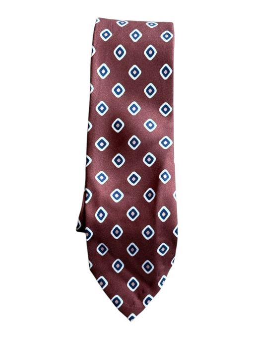 Suitsupply Brown & Multi Silk All Over Print Men's Tie Brown & Multi