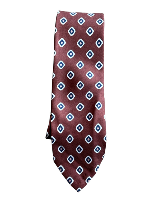 Suitsupply Brown & Multi Silk All Over Print Men's Tie Brown & Multi