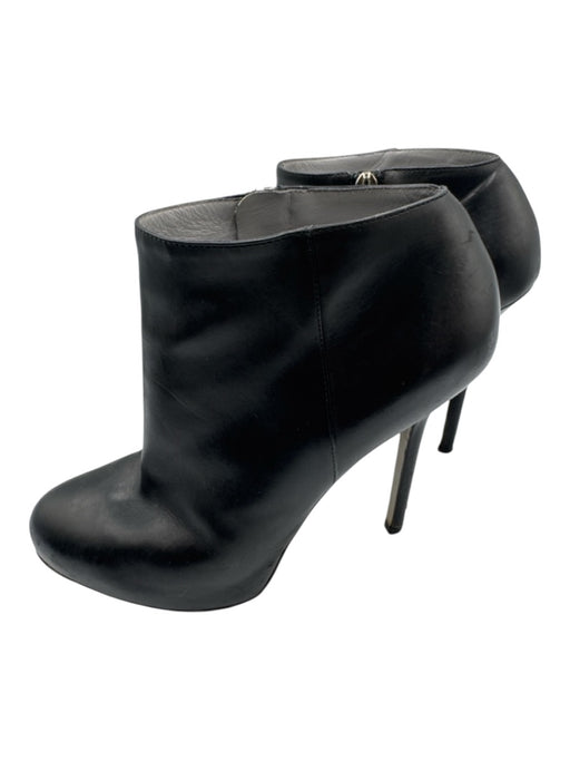 Sergio Rossi Shoe Size 38 Black Leather Upper Side Zip Stiletto Booties Black / 38