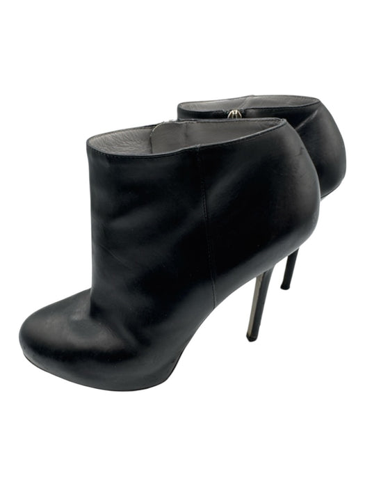 Sergio Rossi Shoe Size 38 Black Leather Upper Side Zip Stiletto Booties Black / 38