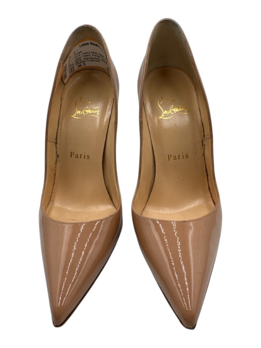 Christian Louboutin Shoe Size 36.5 Beige Leather Upper Patent Pointed Toe Pumps Beige / 36.5