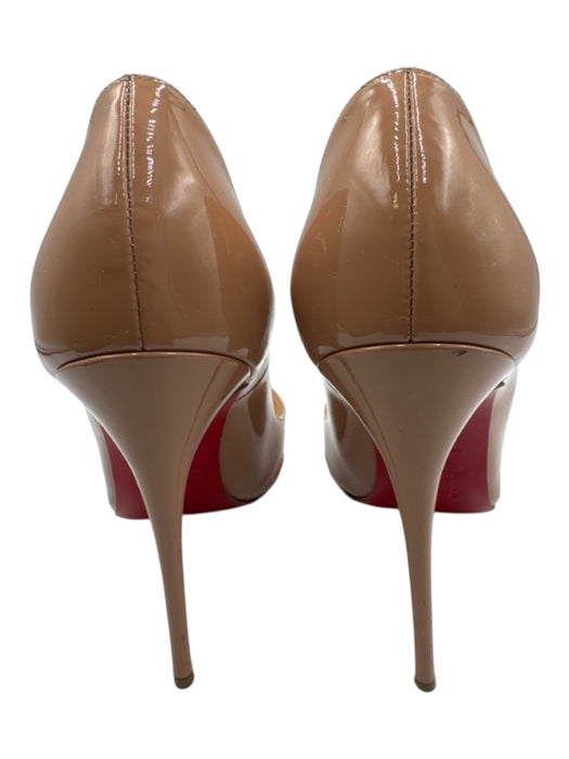 Christian Louboutin Shoe Size 36.5 Beige Leather Upper Patent Pointed Toe Pumps Beige / 36.5