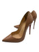 Christian Louboutin Shoe Size 36.5 Beige Leather Upper Patent Pointed Toe Pumps Beige / 36.5