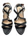 Prada Shoe Size 37.5 Black Leather Upper Criss Cross Ankle Buckle Sandals Black / 37.5