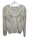 Desigual Size XS Cream & Copper Ramie & Cotton Long Sleeve Rhinestone Sweater Cream & Copper / XS