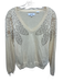 Desigual Size XS Cream & Copper Ramie & Cotton Long Sleeve Rhinestone Sweater Cream & Copper / XS