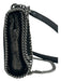Stella McCartney Black & Silver Suede Shiny Magnetic Flap Whipstich Detail Bag Black & Silver / S